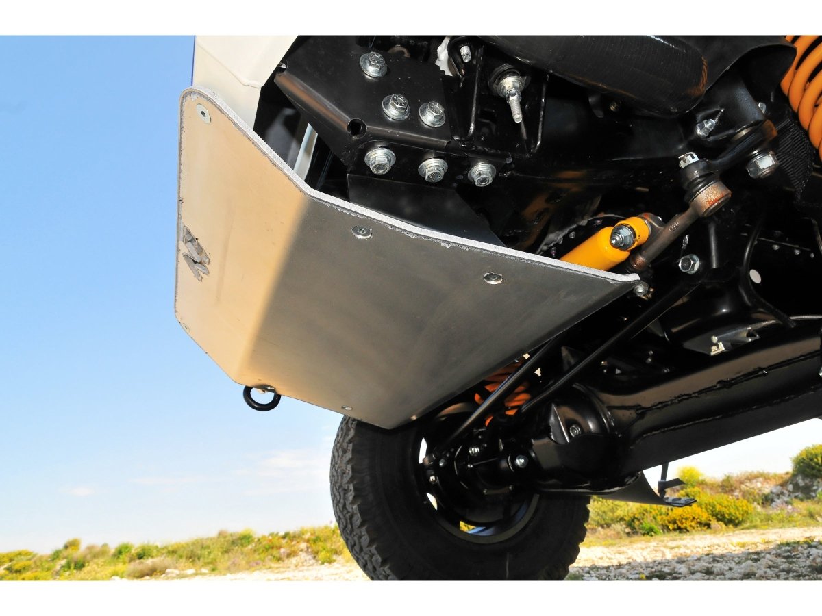 Ski de protection avant en aluminium de 8mm pour Toyota HDJ80 avec pare chocs N4-Offroad Xperts 4x4