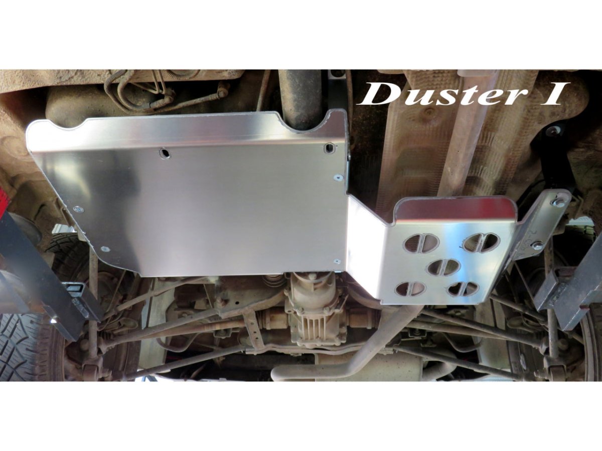 Ski protection réservoir et silencieux arrière aluminium 6mm Dacia Duster 4x4 2009-2023 N4-Offroad Xperts 4x4