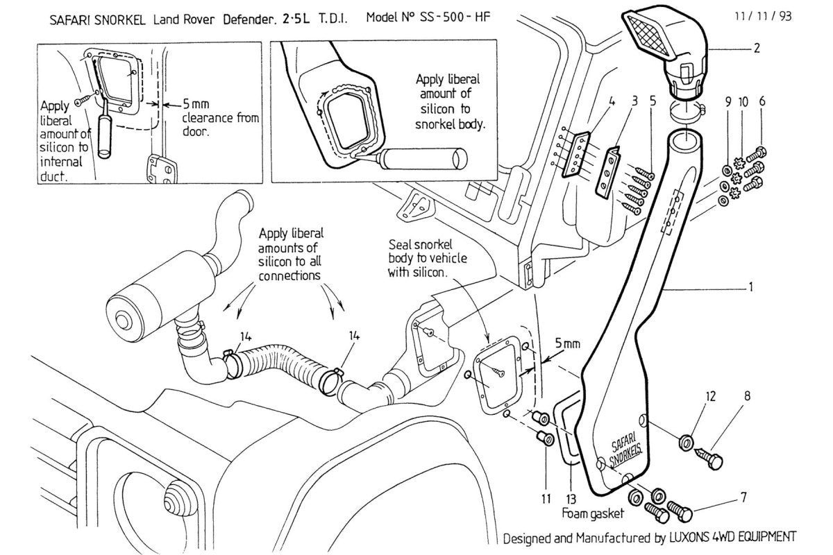 Snorkel Safari4x4 - Land Rover Defender - 200TDI Xperts 4x4