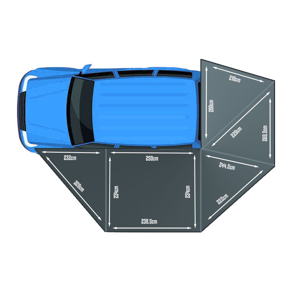 Auvent 270° XL Autoportant Overland | BULLFACE 470 Gauche - BYD Shark 2024+