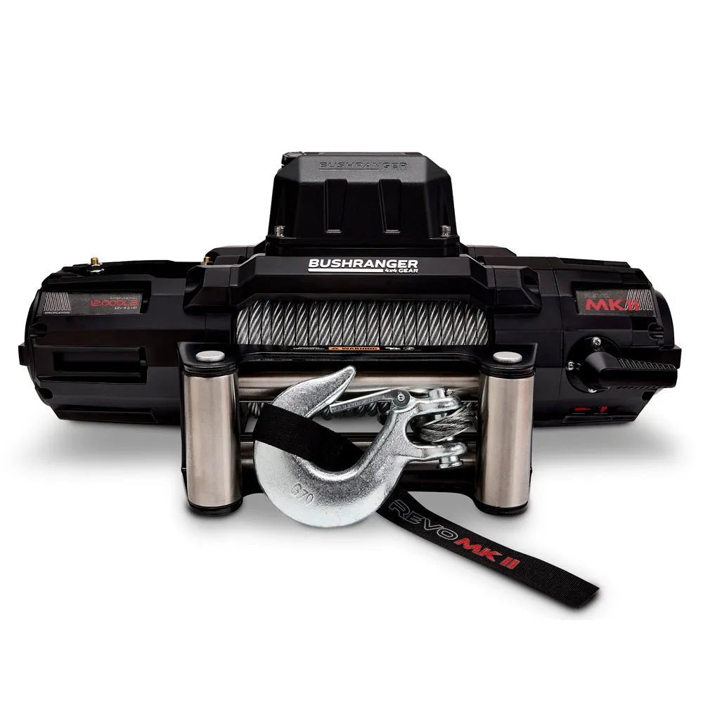 Treuil Bushranger REVO 12S MKII 5443kg - Acier ou Synthétique - BYD Shark 2024+