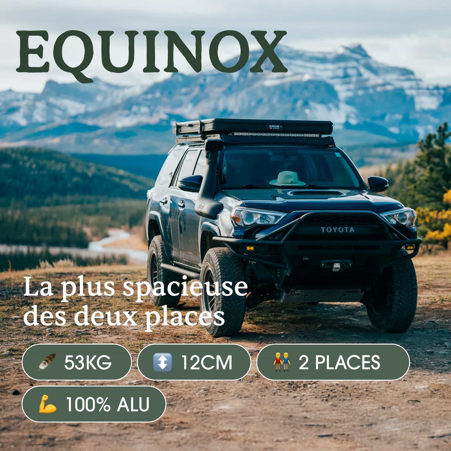 Tente de Toit EQUINOX 2 Places Go Overland Canada – Aluminium - BYD Shark 2024+