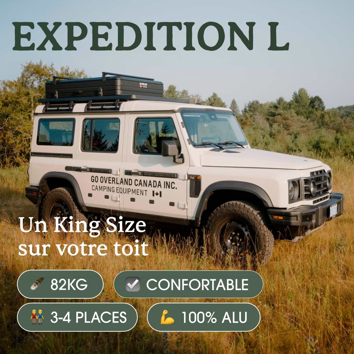 Tente de Toit Expedition L – Go Overland Canada - 3/4 Places - BYD Shark 2024+