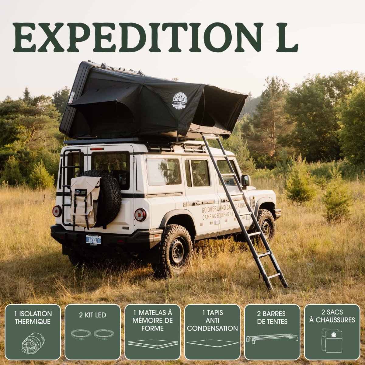 Tente de Toit Expedition L – Go Overland Canada - 3/4 Places - BYD Shark 2024+