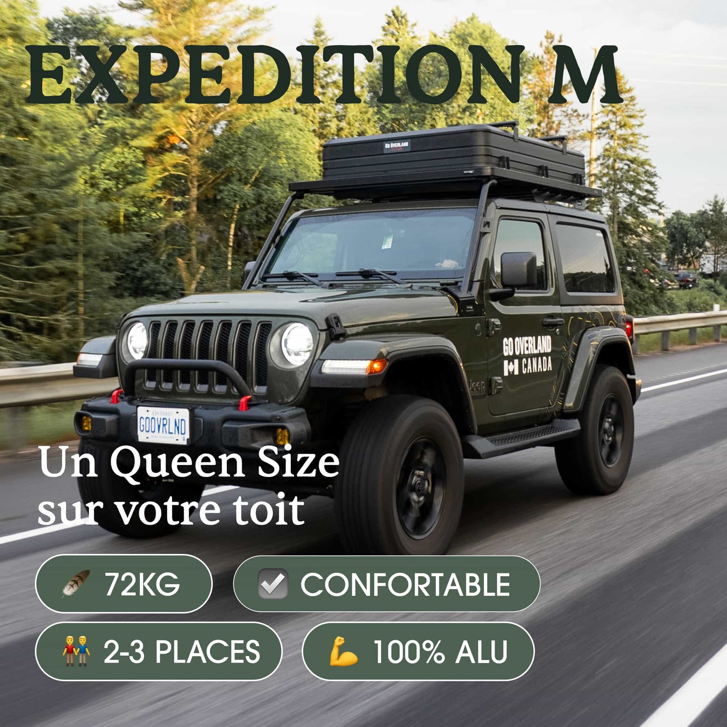 Tente de Toit Expedition M – GO Overland Canada (2-3 Places) - BYD Shark 2024+