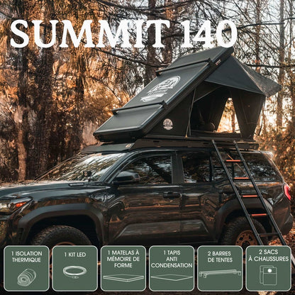 Tente de Toit Summit 140 GO OVERLAND – Coque Aluminium Ultra-Légère - BYD Shark 2024+