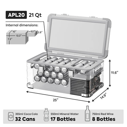 Refrigerateur/Congelateur ICECO 20L Single-Zone - Argent - BYD Shark 2024+