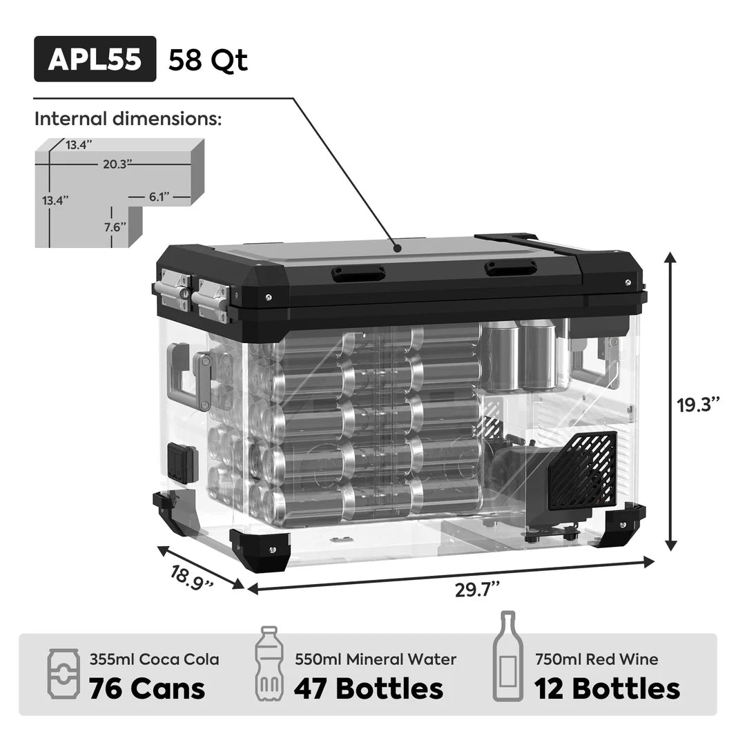 Refrigerateur/Congelateur ICECO 55L Double Compartiments - Argent - BYD Shark 2024+