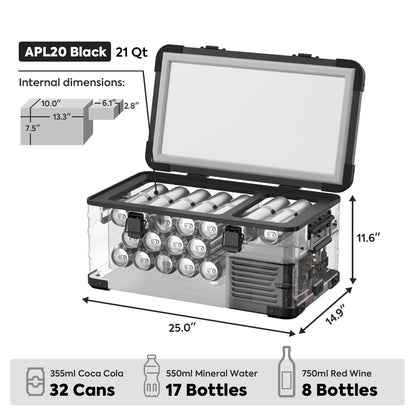 Réfrigérateur/Congélateur ICECO APL20 20L Black - Portable & Connecté - BYD Shark 2024+