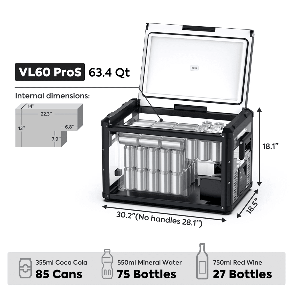 Réfrigérateur Congélateur ICECO VL60PROS 60L - Puissance & Mobile - BYD Shark 2024+