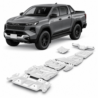 Kit 6 blindages aluminium 6 mm Toyota Hilux Travo 2026+ – RIVAL4X4 - Toyota Hilux 2026+