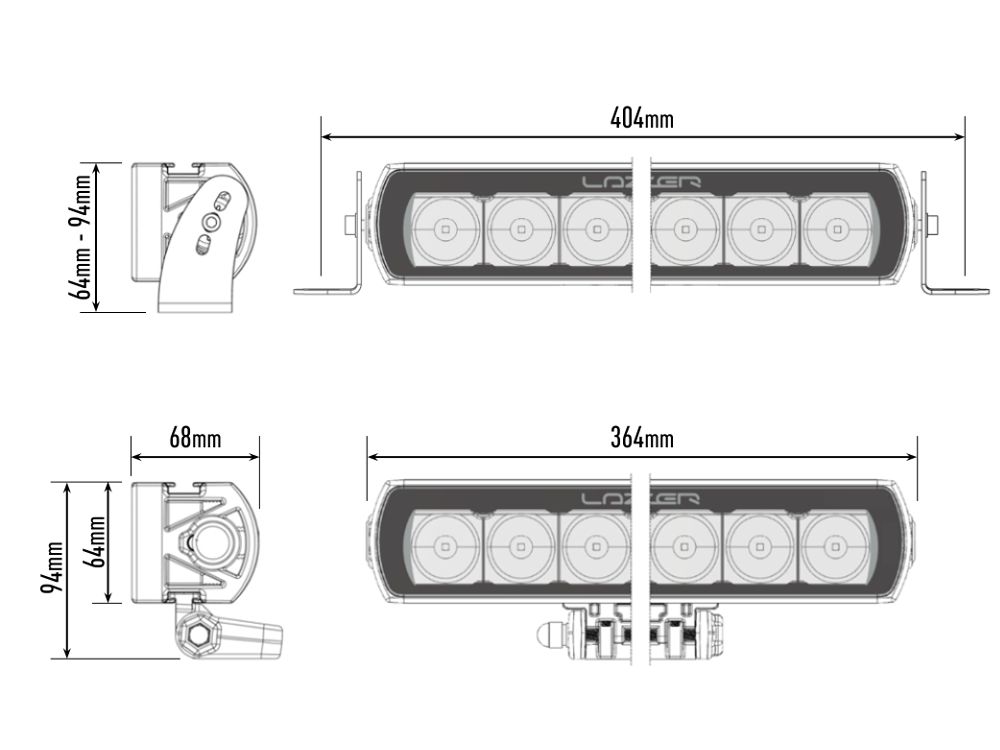 LAZER LAMPS ST8 Évolution — Barre LED Slim 8272 lm - BYD Shark 2024+