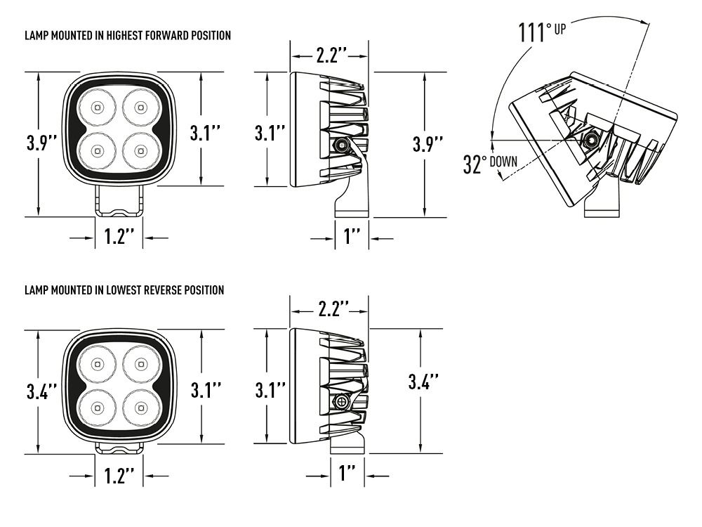 LAZER LAMPS Utility-25 Chase — Phare de Travail LED - BYD Shark 2024+
