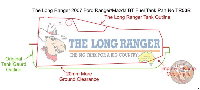 Réservoir de Remplacement 126L LONGRANGER Ford Ranger 2007-2011 -