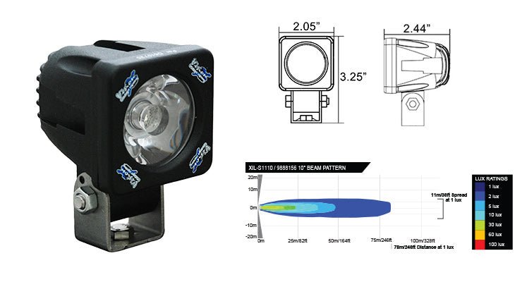 Vision-X Solstice Solo Black 10W LED Pod 2" – Compact & Puissant (Unité) - BYD Shark 2024+