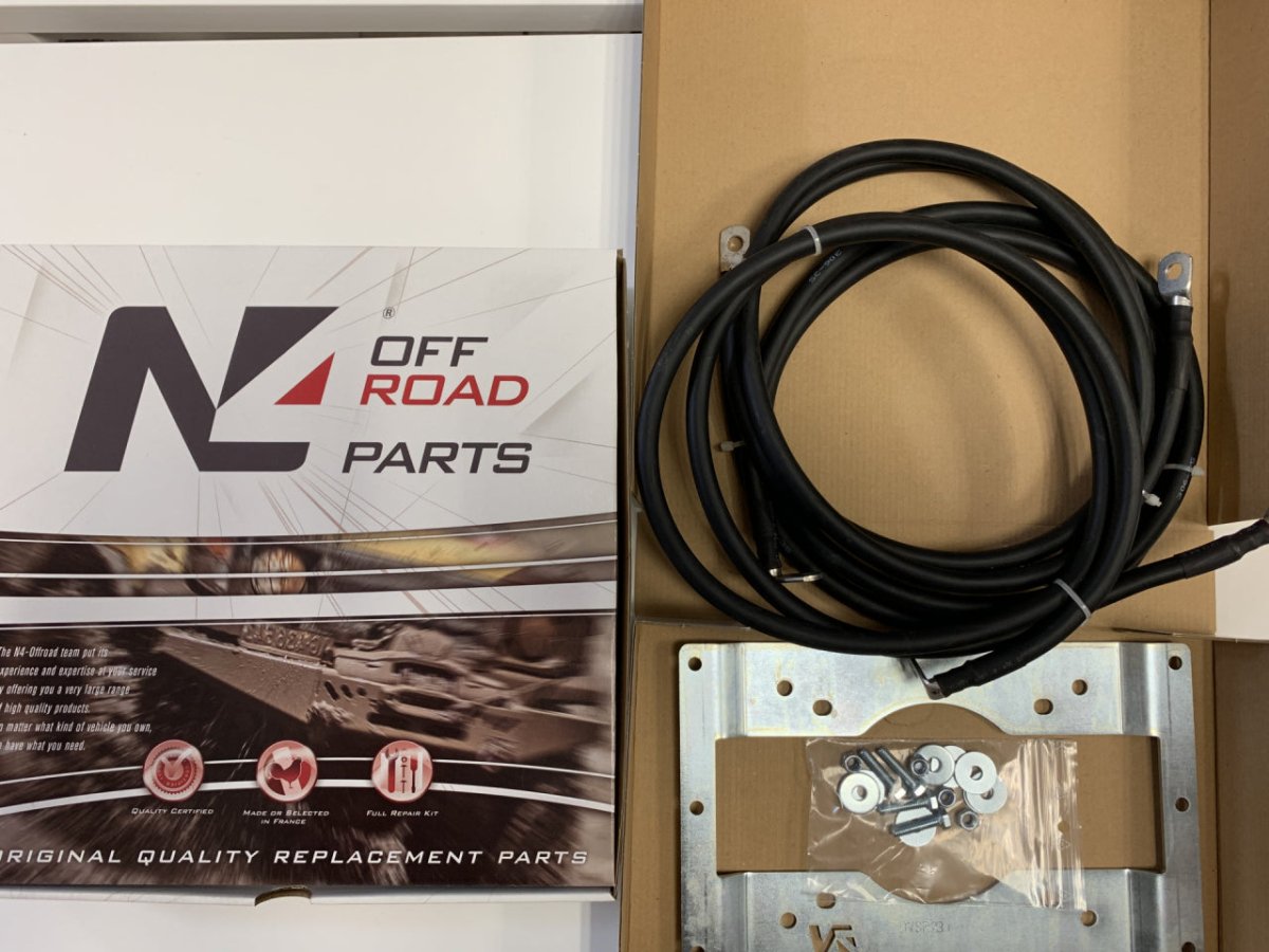 Kit support spécifique de fixation déport 1 mètre pour boitier relais de treuil Warn VR Evo Zeon Tabor N4-Offroad - BYD Shark 2024+