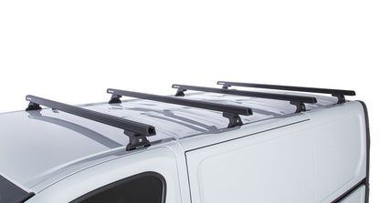 Kit 4 barres de toit noire 1650mm Heavy Duty avec pieds RLT600 Renault Trafic X82 2015+ - RHINO-RACK -