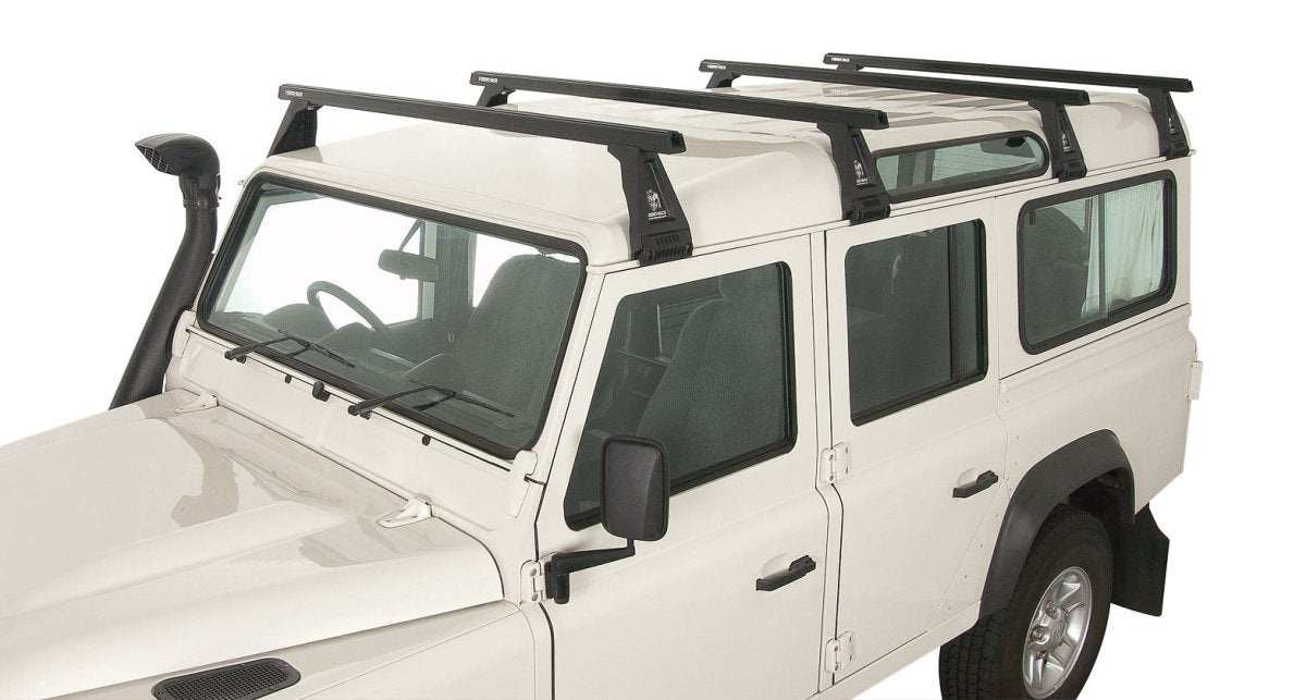 Kit 4 barres de toit noire Heavy Duty 1500mm avec pieds RL210 Land Rover Defender 110 1993-2020 - RHINO-RACK - Defender 110