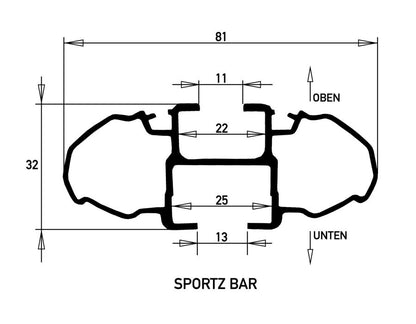 Kit de 2x barres de toit SPORTZ BAR - Ford Ranger/Raptor/Amarok 2023+ - RHINO-RACK - Ford Ranger PHEV 2025+
