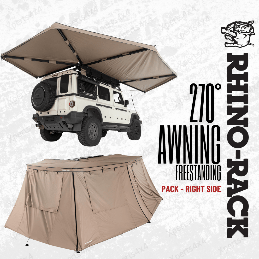 Pack Auvent 270° Auto-portant + Parois | Batwing Côté Droite - RHINO-RACK - BYD Shark 2024+