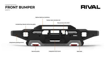 Pare-choc Avant Rival 4x4 Ford Raptor 2023+ | Aluminium Noir - Ford Ranger/Raptor 2023+