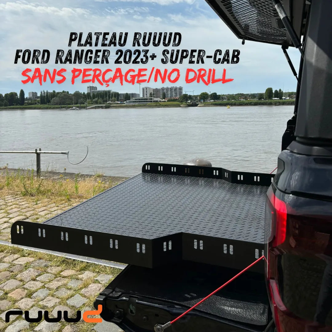 Plateau Coulissant RUUUD Ford Ranger 2023+ SUPER-CAB | Installation Sans Perçage - Ford Ranger/Raptor 2023+