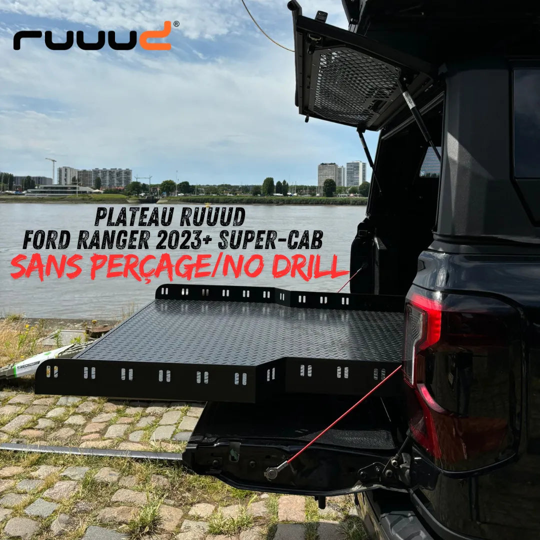 Plateau Coulissant RUUUD Ford Ranger 2023+ SUPER-CAB | Installation Sans Perçage - Ford Ranger/Raptor 2023+