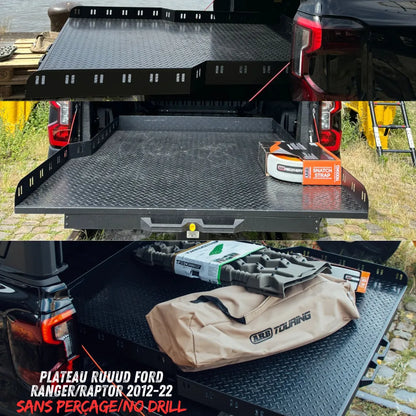 Plateau Coulissant RUUUD Ford Ranger/Raptor 2012 à 2022 (Sans Perçage) - Ford Ranger 2012-2022