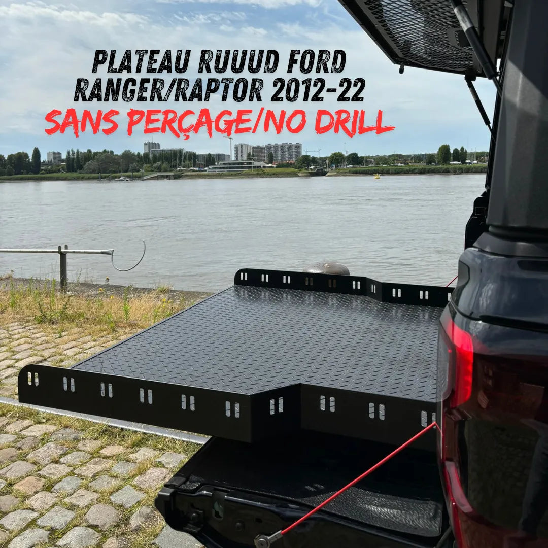 Plateau Coulissant RUUUD Ford Ranger/Raptor 2012 à 2022 (Sans Perçage) - Ford Ranger 2012-2022