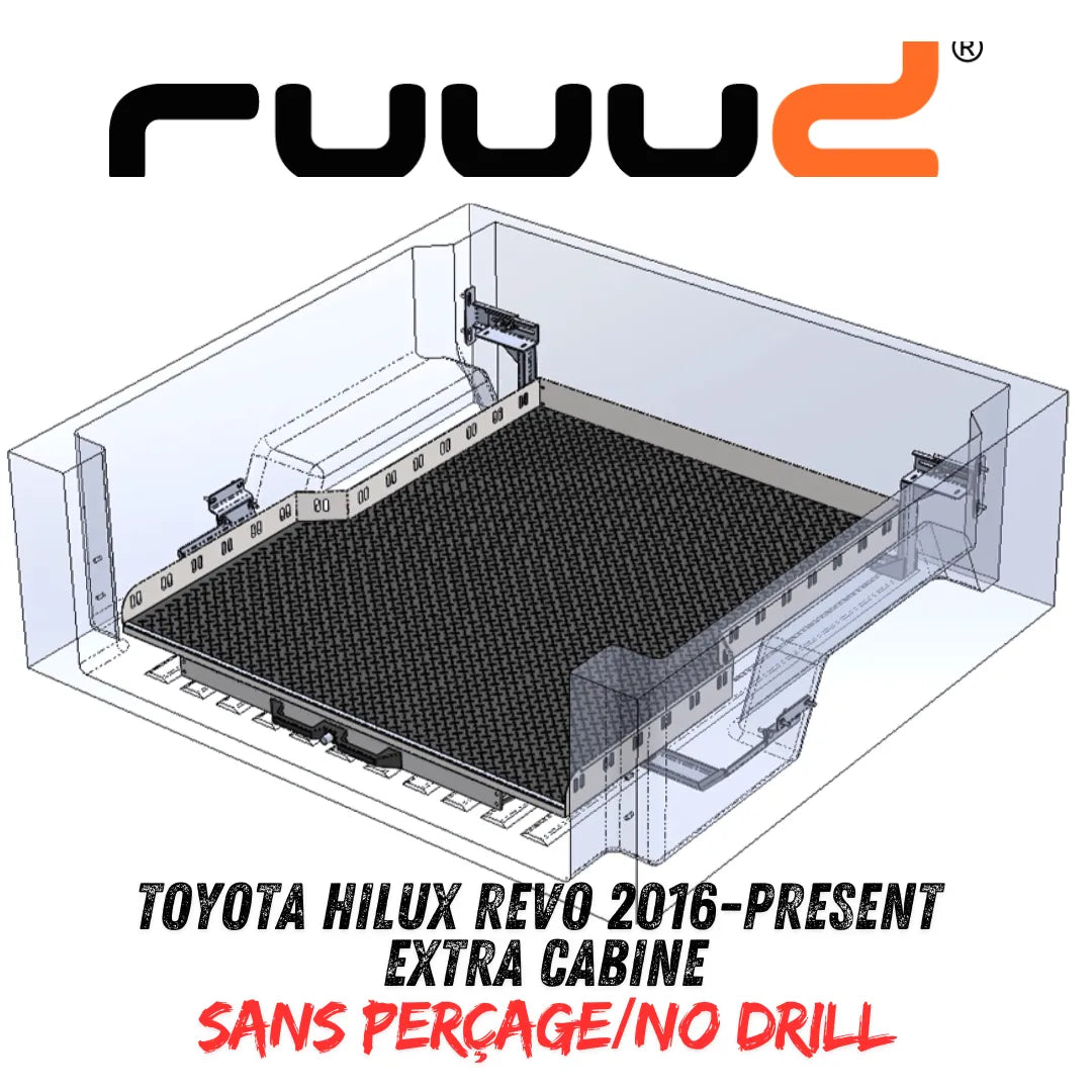 Plateau Coulissant RUUUD Toyota Hilux Revo 2016+ Extra Cab | Installation Sans Perçage - Toyota Hilux 2016+
