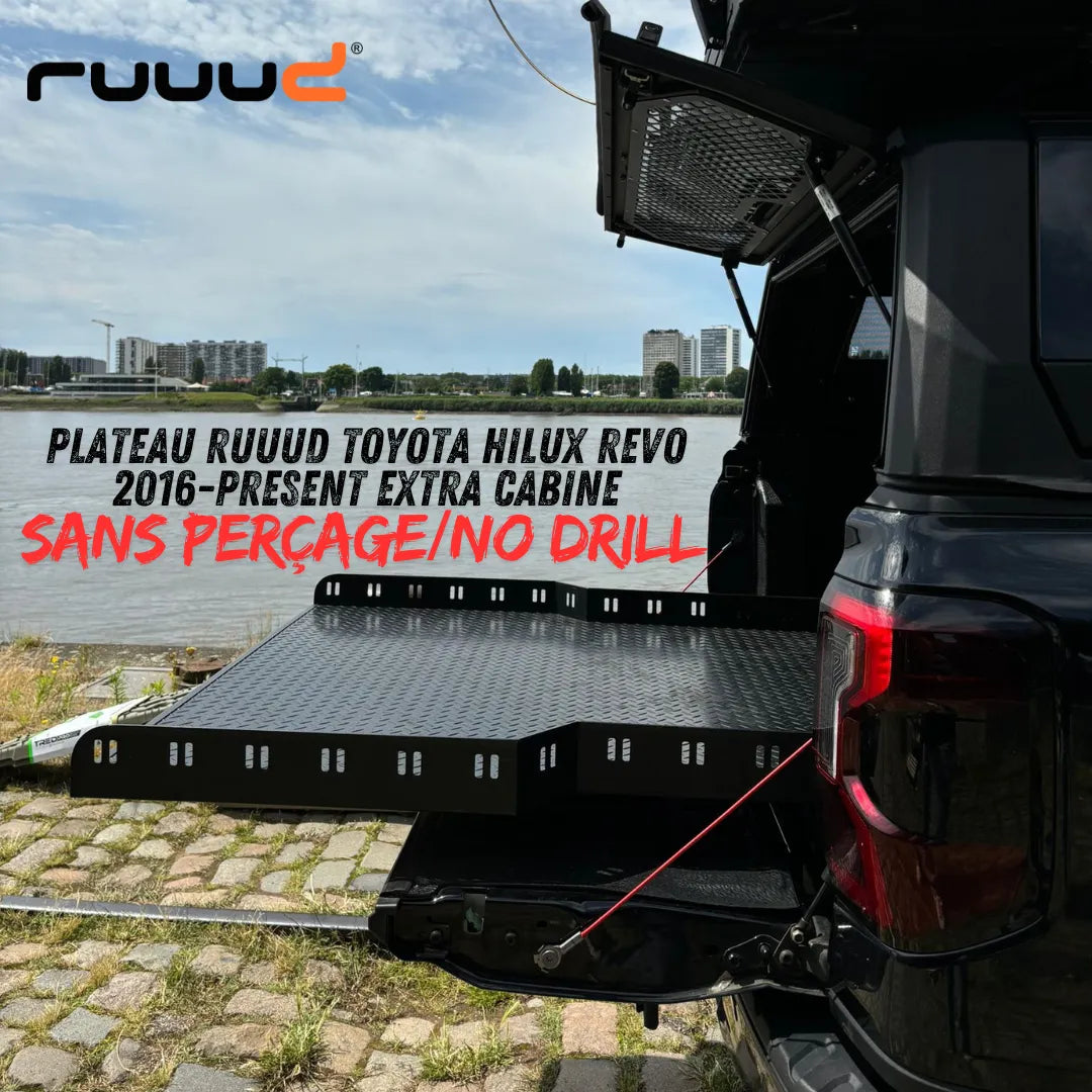 Plateau Coulissant RUUUD Toyota Hilux Revo 2016+ Extra Cab | Installation Sans Perçage - Toyota Hilux 2016+