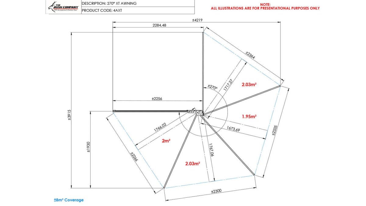 Auvent Autoportant 270° XT™ MK2 | The Bush Company - BYD Shark 2024+
