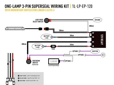 Simple-Lamp Faisceau de câblage avec momentané interrupteur pour Linear-6 Elite+ LAZER LAMPS - BYD Shark 2024+