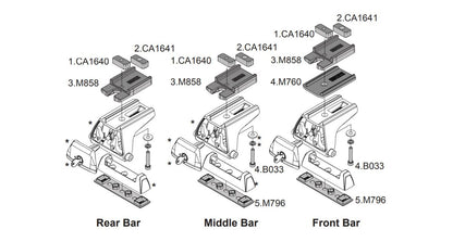 Cales de réhausse pour galerie Pioneer Jeep Wrangler JK RLT600 - RHINO-RACK -