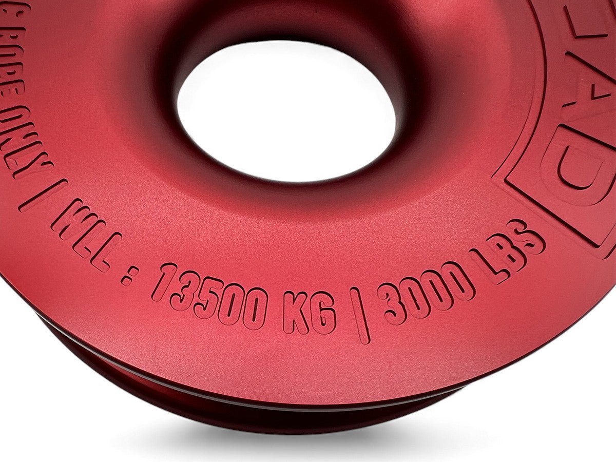 Anneau de treuillage alu 13.5T Ø148mm rouge avec etui N4-Offroad - BYD Shark 2024+