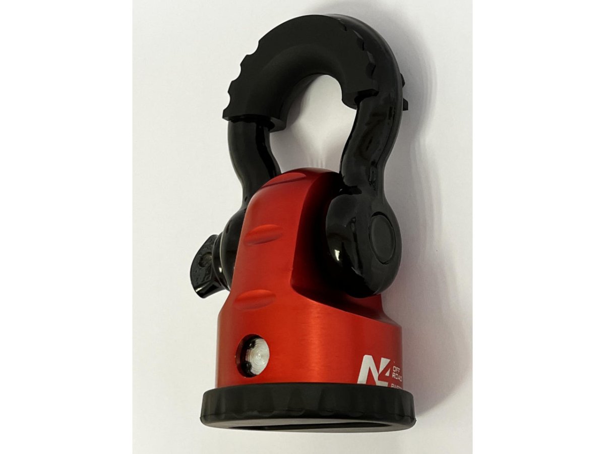 Arrêt de corde 8T en aluminium anodisé rouge pour fixation manille N4-Offroad - BYD Shark 2024+