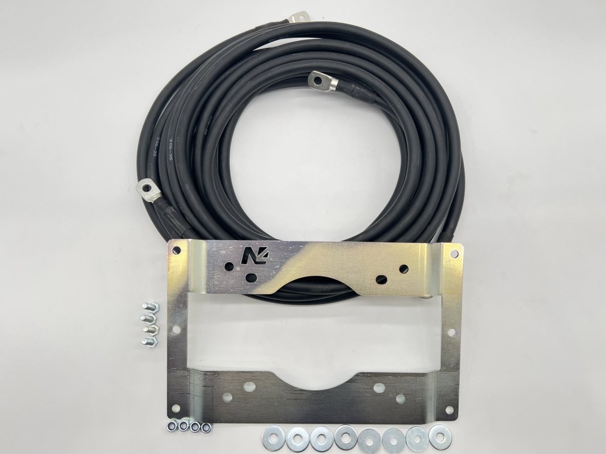 Kit support spécifique de fixation déport 3 mètres pour boitier relais de treuil Warn VR Evo Zeon Tabor N4-Offroad - BYD Shark 2024+