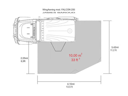 Auvent 270° Falcon James Baroud - 250cm - Autoportant - BYD Shark 2024+