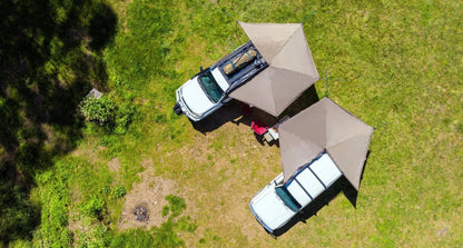 Auvent circulaire 270° Batwing Compact 2m (version gauche) - avec fixations STOW IT - RHINO-RACK - BYD Shark 2024+