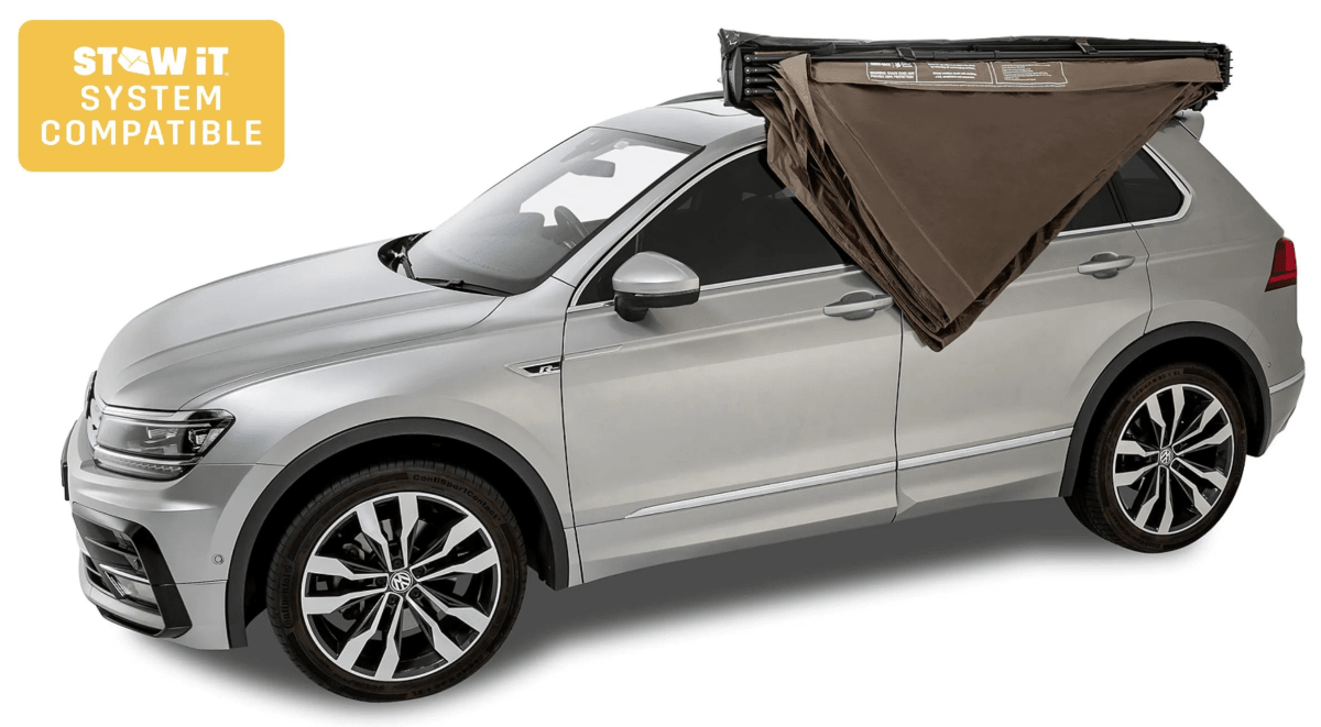 Auvent circulaire 270° Batwing Compact 2m (version gauche) - avec fixations STOW IT - RHINO-RACK - BYD Shark 2024+