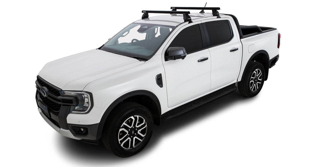 Kit 2 barres de toit Heavy Duty noire 1250mm série 2500 Ford Ranger T9 & Raptor T9 (P703) 2022+ - RHINO-RACK - Ford Ranger PHEV 2025+