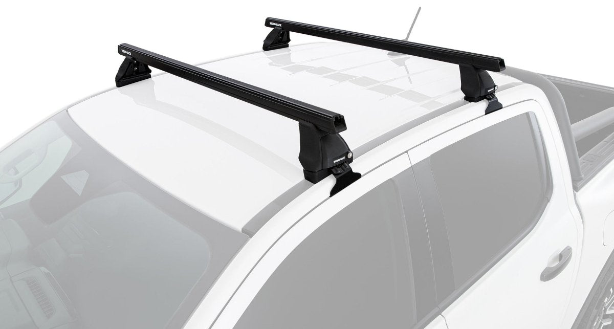 Kit 2 barres de toit Heavy Duty noire 1250mm série 2500 Ford Ranger/Raptor 2012-2022 - RHINO-RACK - Ford Ranger 2012-2022