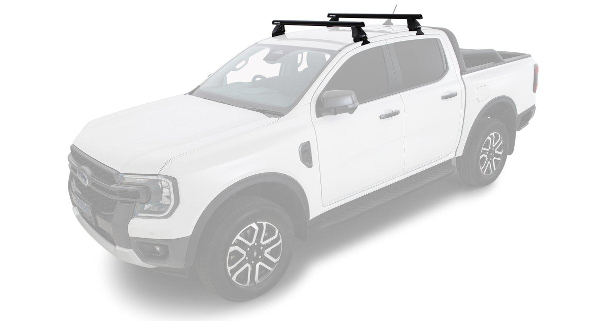 Kit 2 barres de toit Heavy Duty noire 1250mm série 2500 Ford Ranger T9 & Raptor T9 (P703) 2022+ - RHINO-RACK - Ford Ranger PHEV 2025+