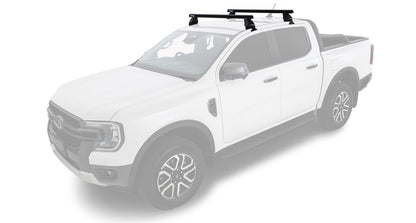 Kit 2 barres de toit Heavy Duty noire 1250mm série 2500 Ford Ranger T9 & Raptor T9 (P703) 2022+ - RHINO-RACK - Ford Ranger PHEV 2025+