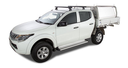Kit 2 barres de toit noire 1250 mm Heavy Duty RLT600 Ditch Mount Mitsubishi L200 Gen V MQ/MR 2015+ - RHINO-RACK - Mitsubishi L200 2015-2019