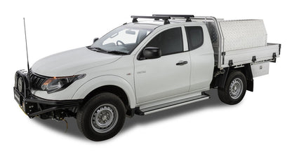 Kit 2 barres de toit noire 1250 mm Heavy Duty RLT600 Ditch Mount Mitsubishi L200 Gen V MQ/MR 2015+ - RHINO-RACK - Mitsubishi L200 2015-2019