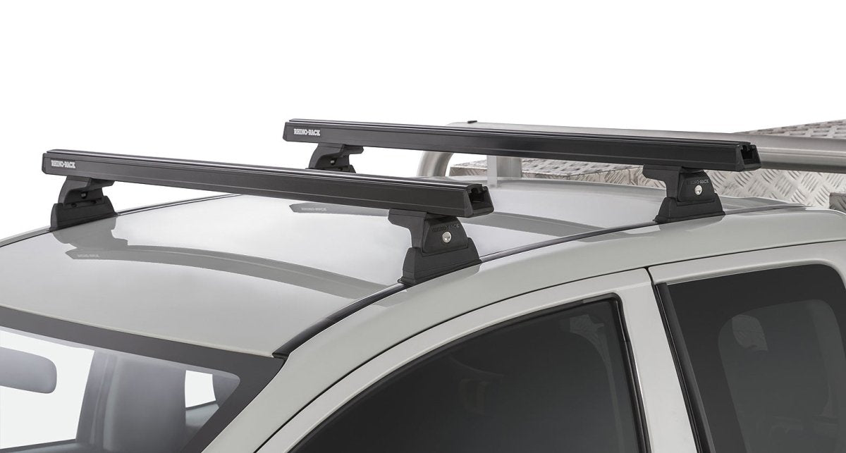 Kit 2 barres de toit noire 1250 mm Heavy Duty RLT600 Ditch Mount Mitsubishi L200 Gen V MQ/MR 2015+ - RHINO-RACK - Mitsubishi L200 2015-2019