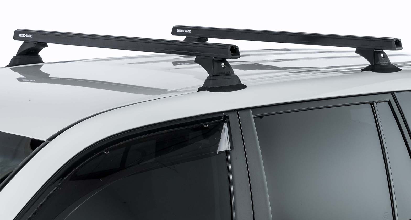 Kit 2 barres de toit noire 1250mm Heavy Duty RCH Trackmount Mitsubishi L200 Gen V MQ/MR 2015+ - RHINO-RACK - Mitsubishi L200 2015-2019