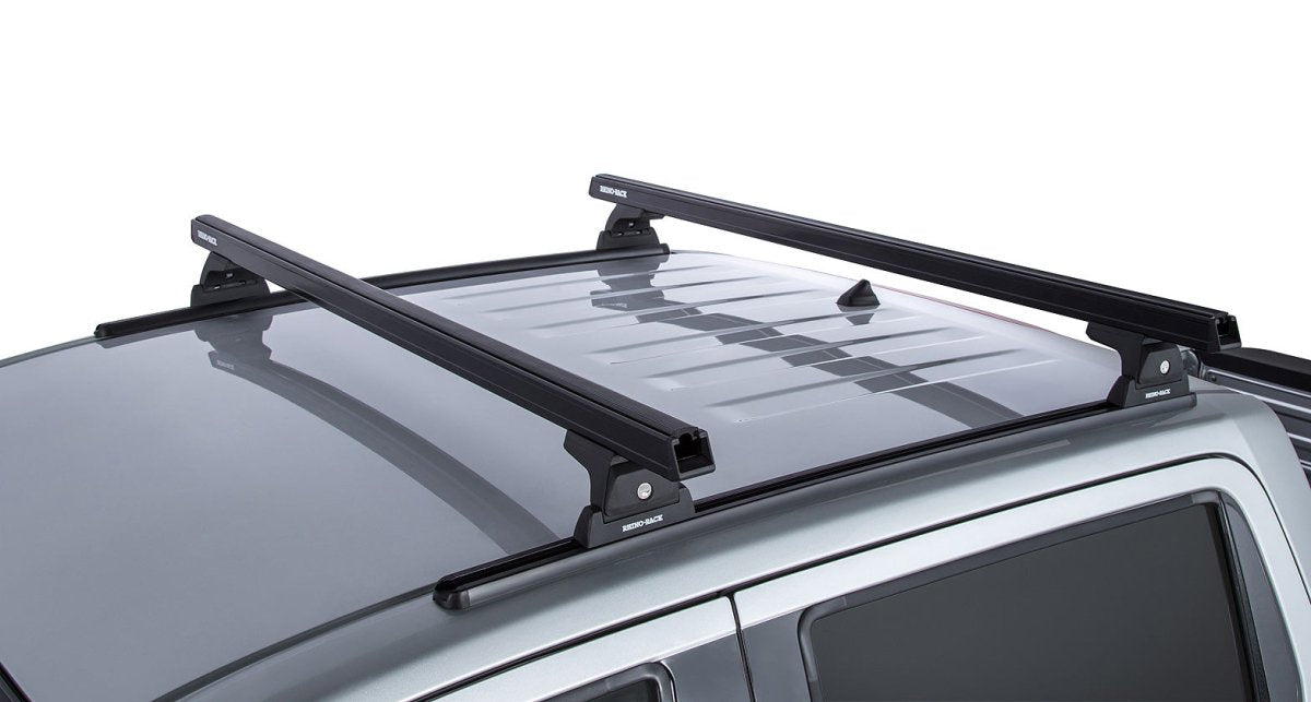 Kit 2 barres de toit noire 1250mm Heavy Duty RLT600 Trackmount Nissan Navara NP300 2015-2021 - RHINO-RACK - Nissan Navara D23