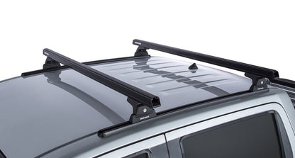 Kit 2 barres de toit noire 1250mm Heavy Duty RLT600 Trackmount Nissan Navara NP300 2015-2021 - RHINO-RACK - Nissan Navara D23